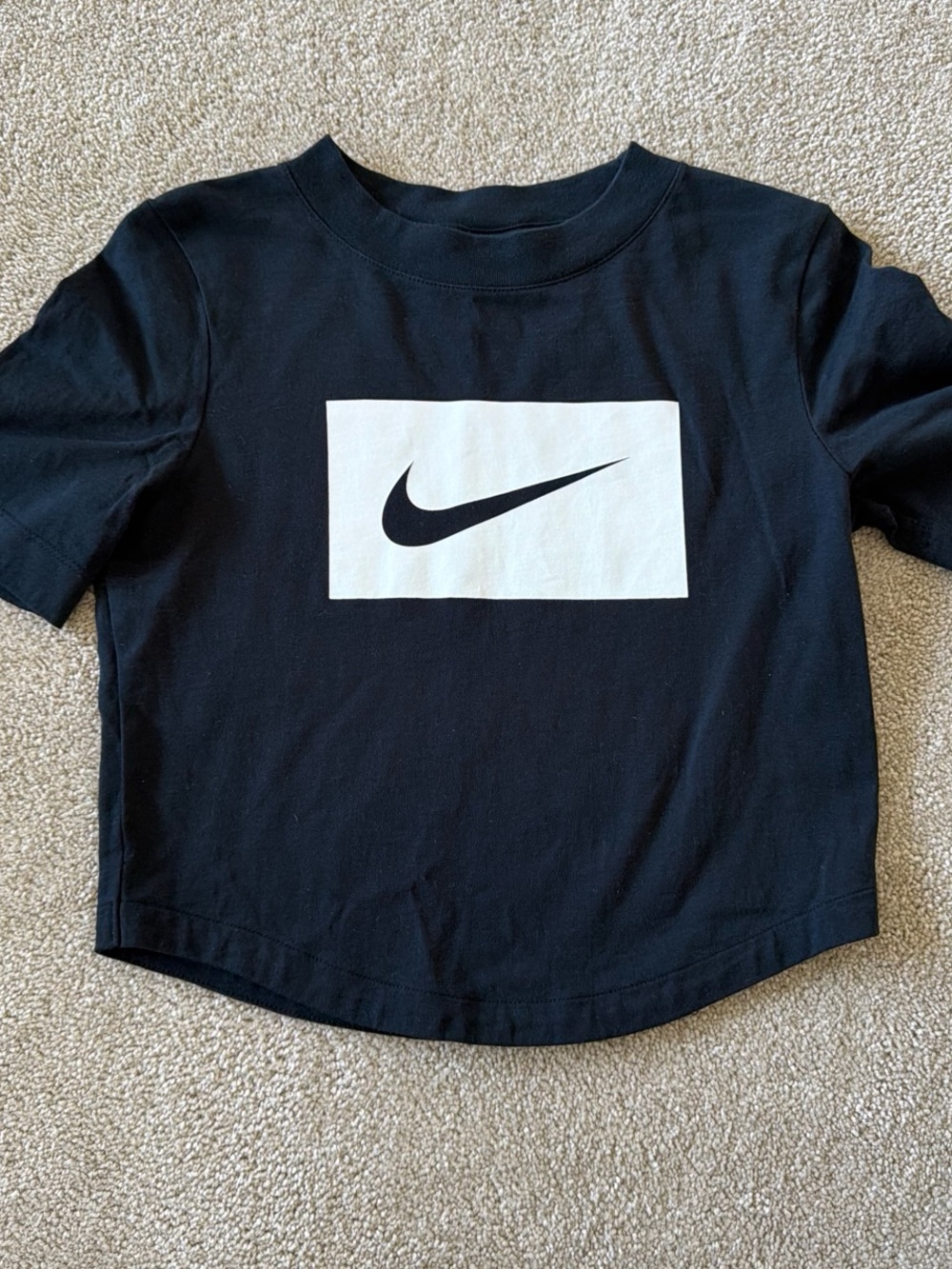 Nike Black Logo Crop Top T-Shirt
